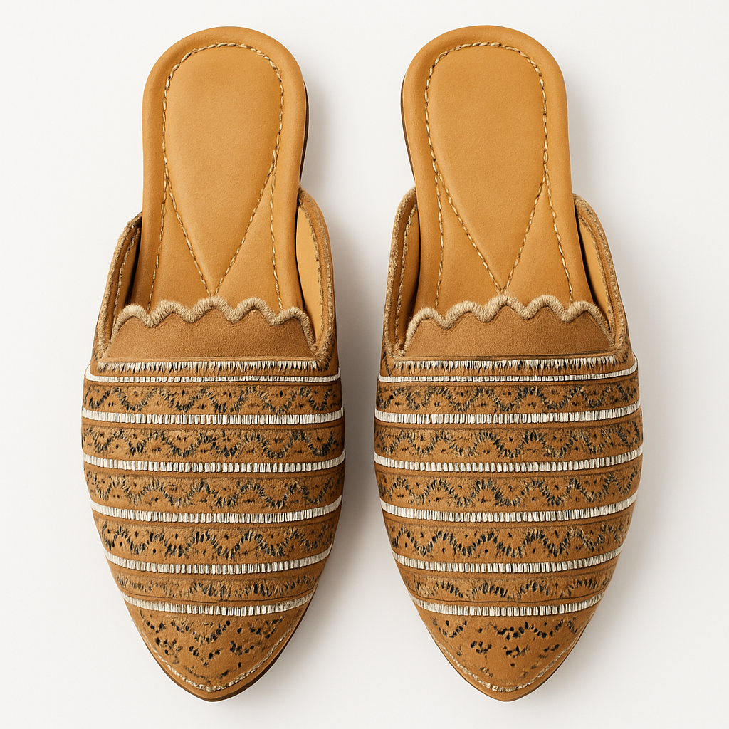 Brown Zardozi Embroidered Jutti